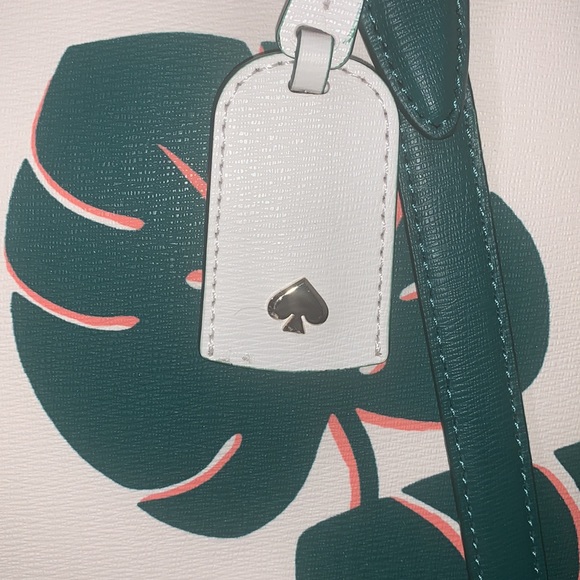 ♠️ kate spade Cara Monstera Leaves Printed Large Tote Bag, Cream Multi - Picture 7 of 16